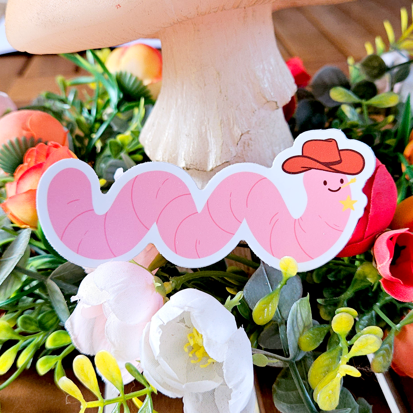 Cowboy Worm sticker