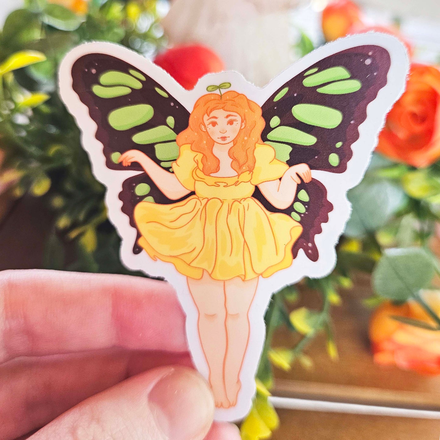 Green Longwing Fairy Sticker