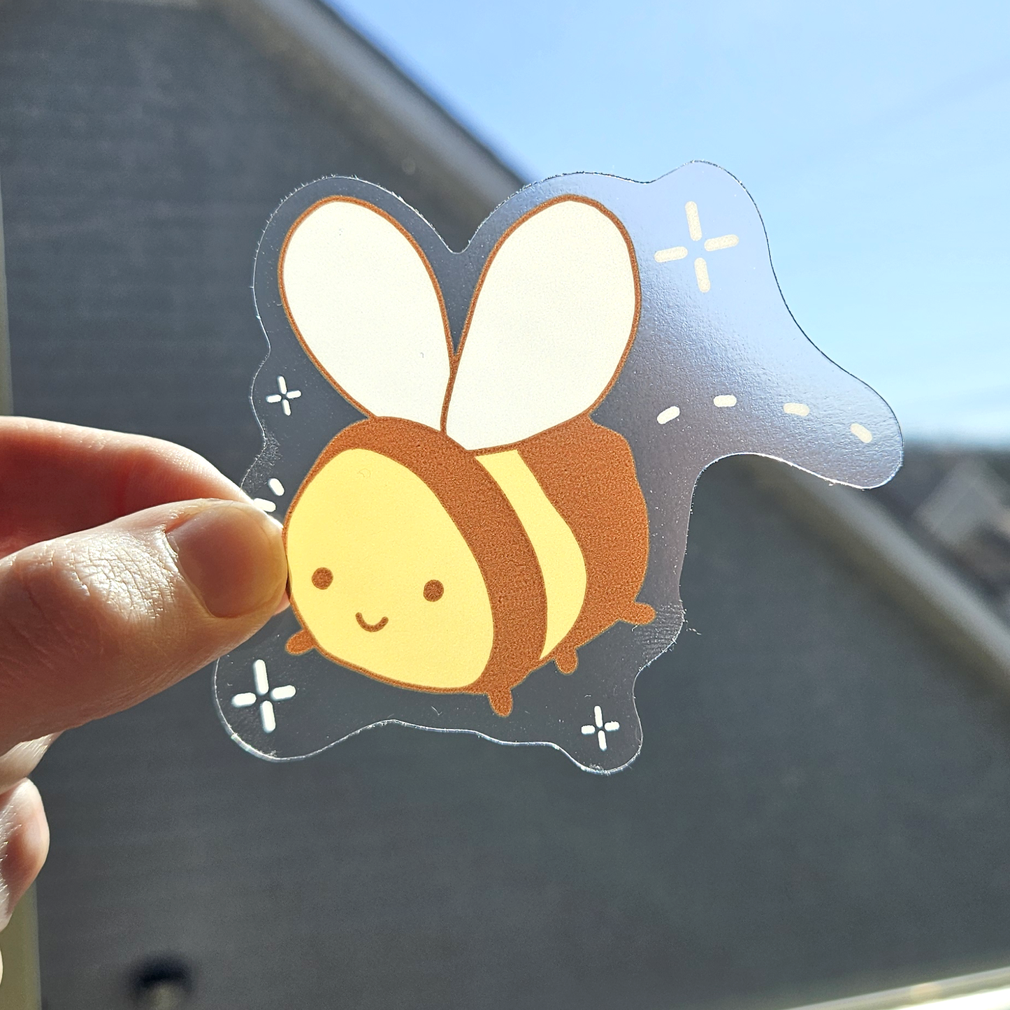 Silly Bee - Clear Vinyl Sticker