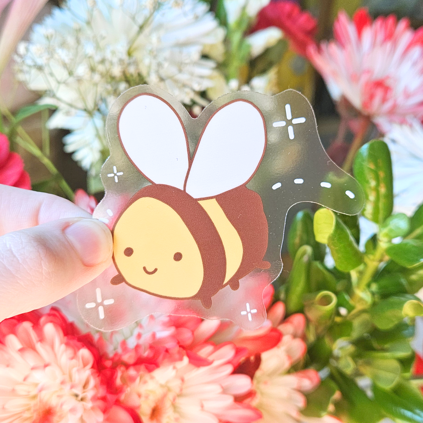 Silly Bee - Clear Vinyl Sticker