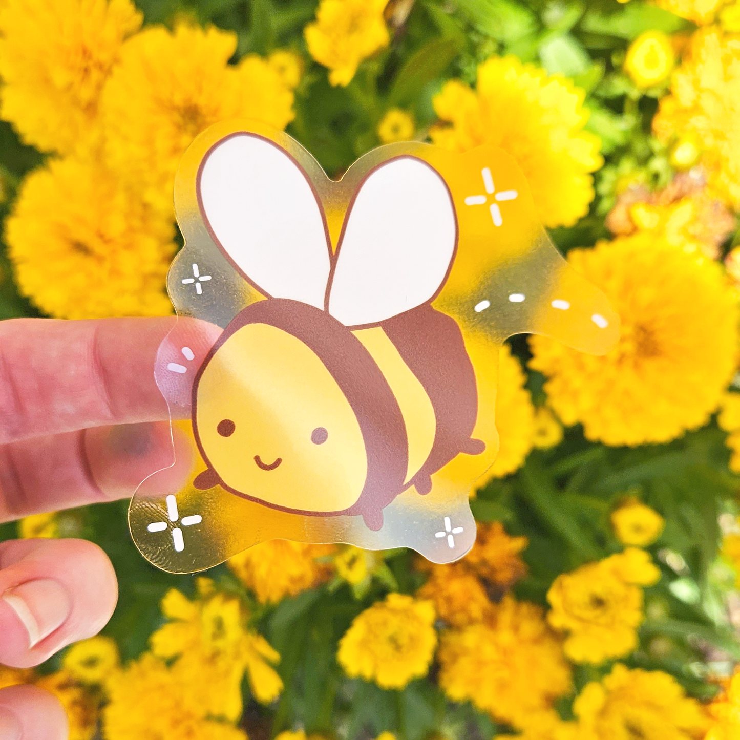 Silly Bee - Clear Vinyl Sticker