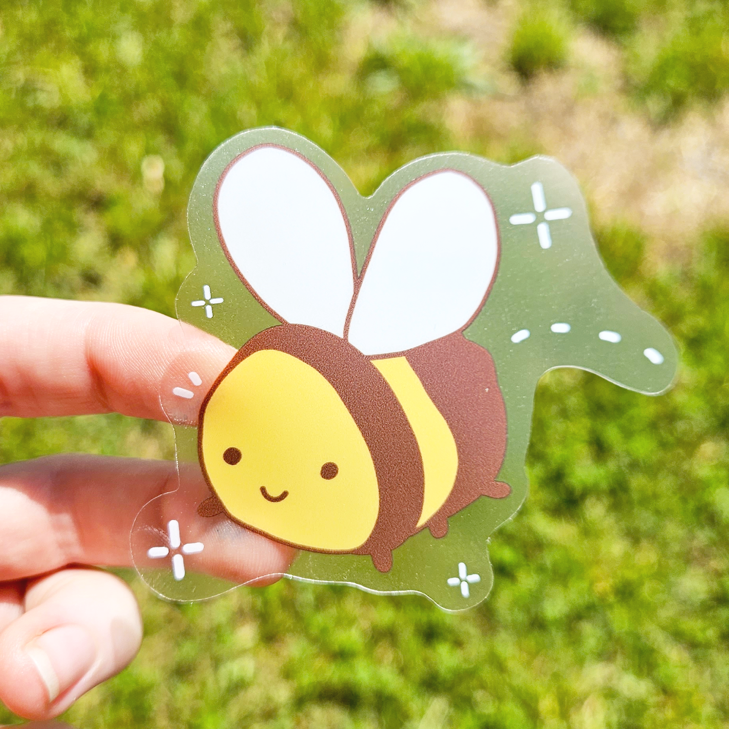 Silly Bee - Clear Vinyl Sticker