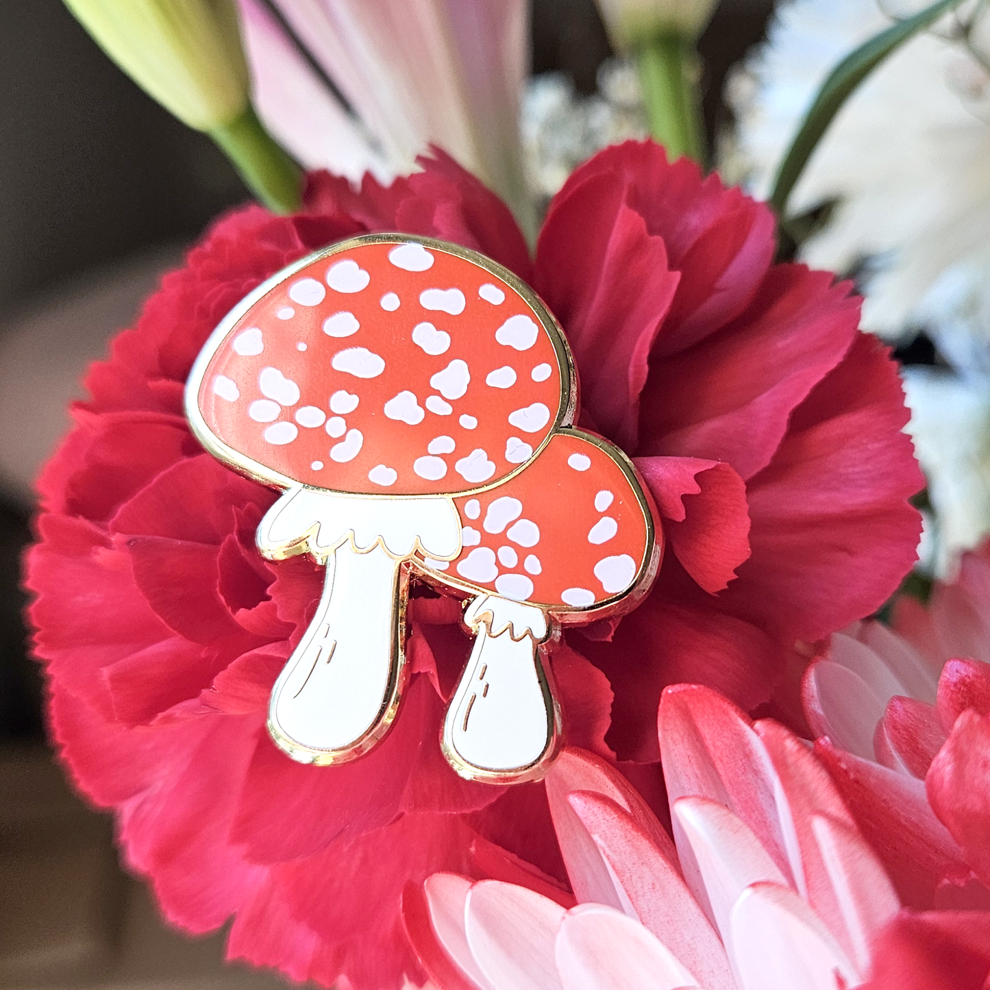 Amanita Muscaria Mushroom Pair - Hard Enamel Pin