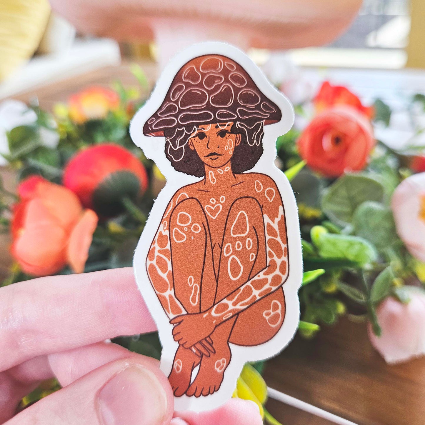 Veiled Lady Mushroom Girl Sticker