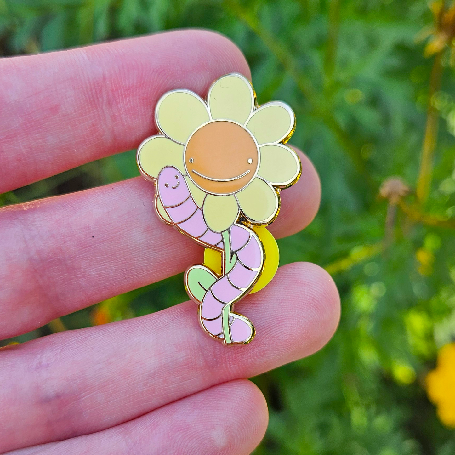 Worm Flower Friends - Hard Enamel Pin