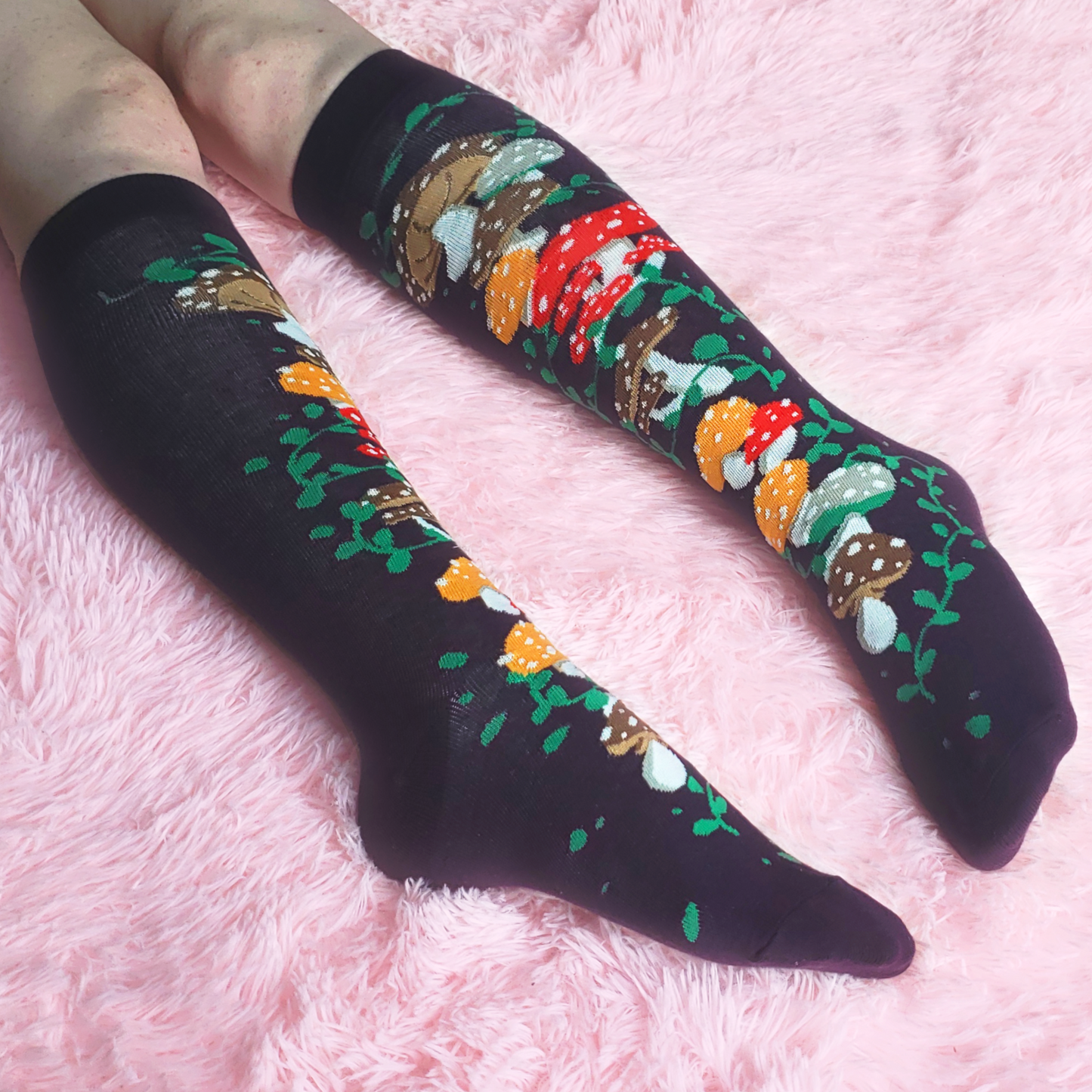 Knee High Mushroom Garden Socks