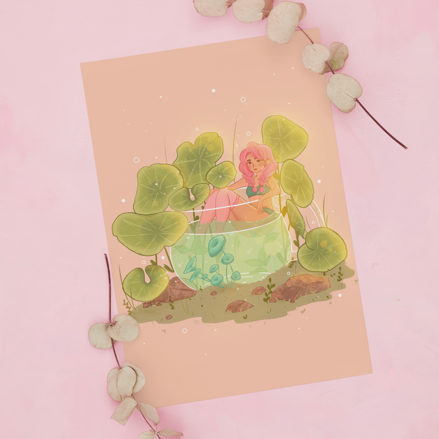 Lily Pad Bathing 5x7 Print