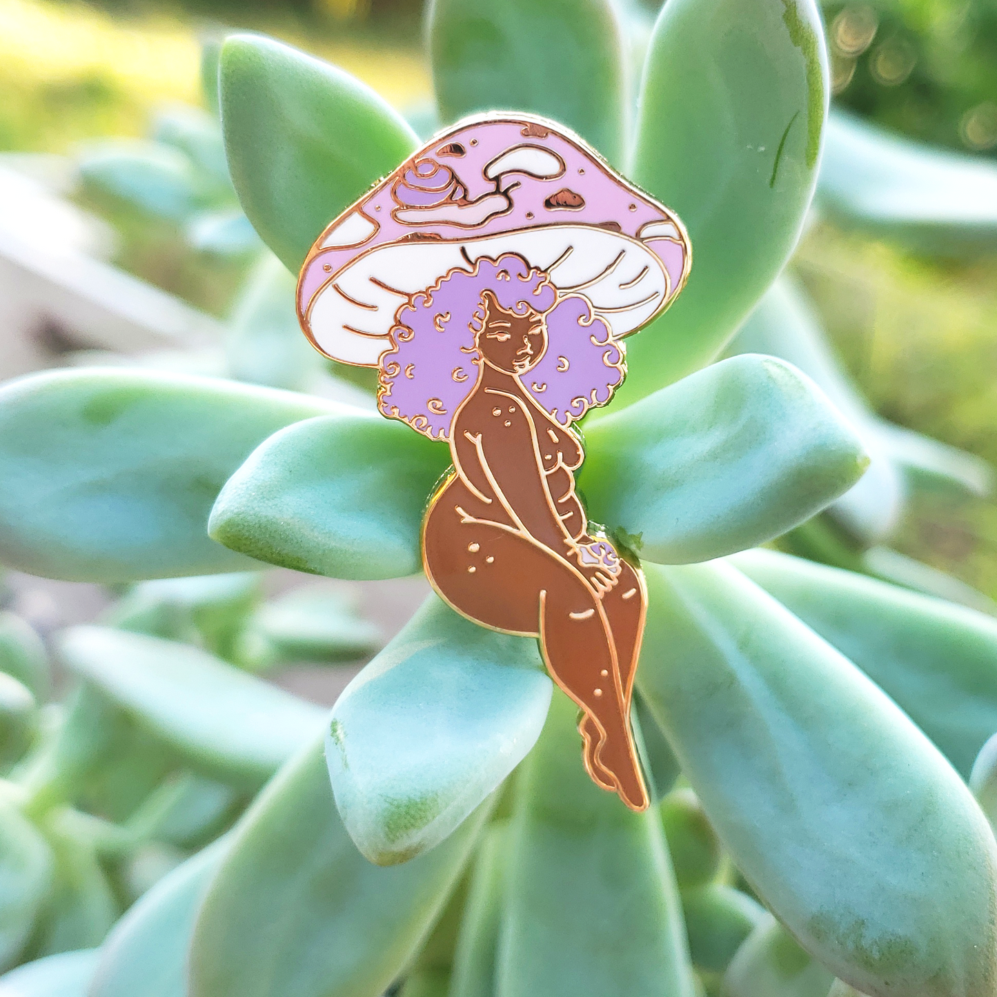 Snail Queen Mushroom Girl - Hard Enamel Pin