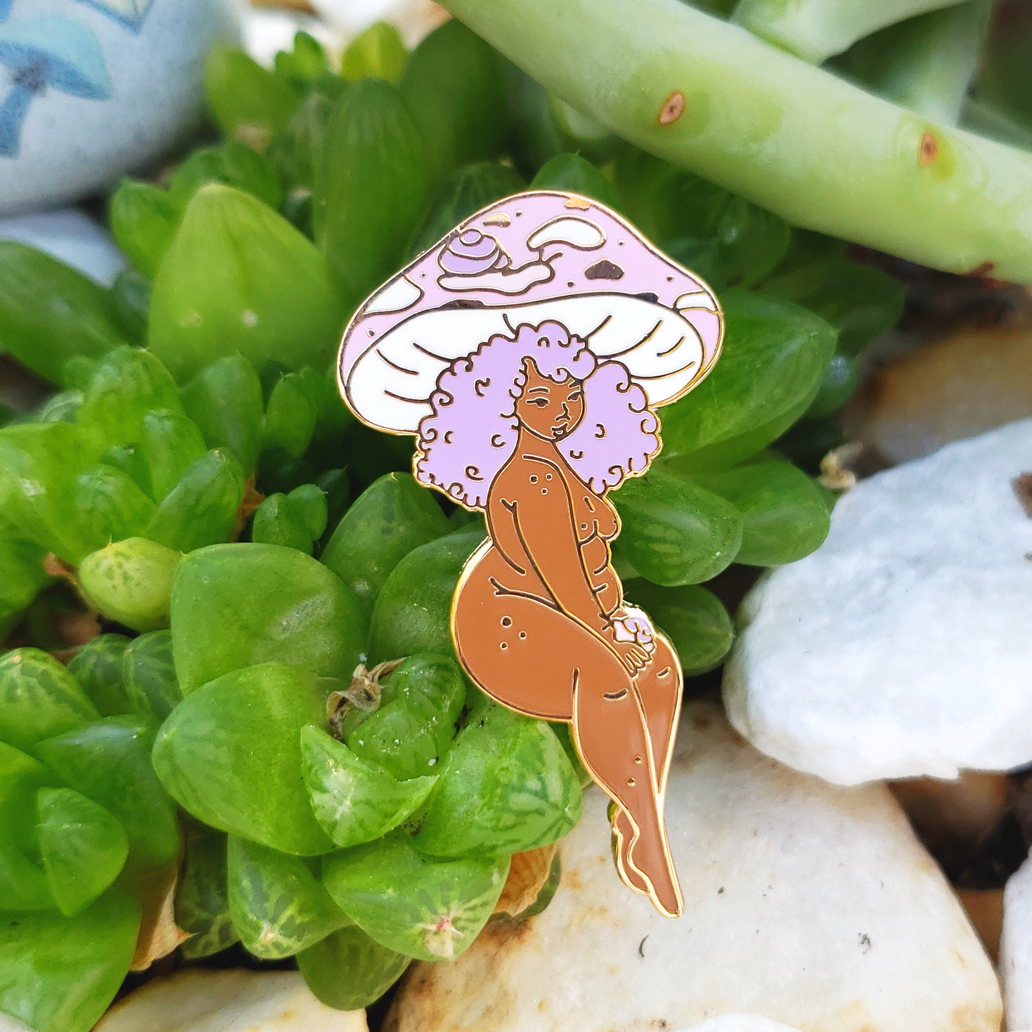 Snail Queen Mushroom Girl - Hard Enamel Pin