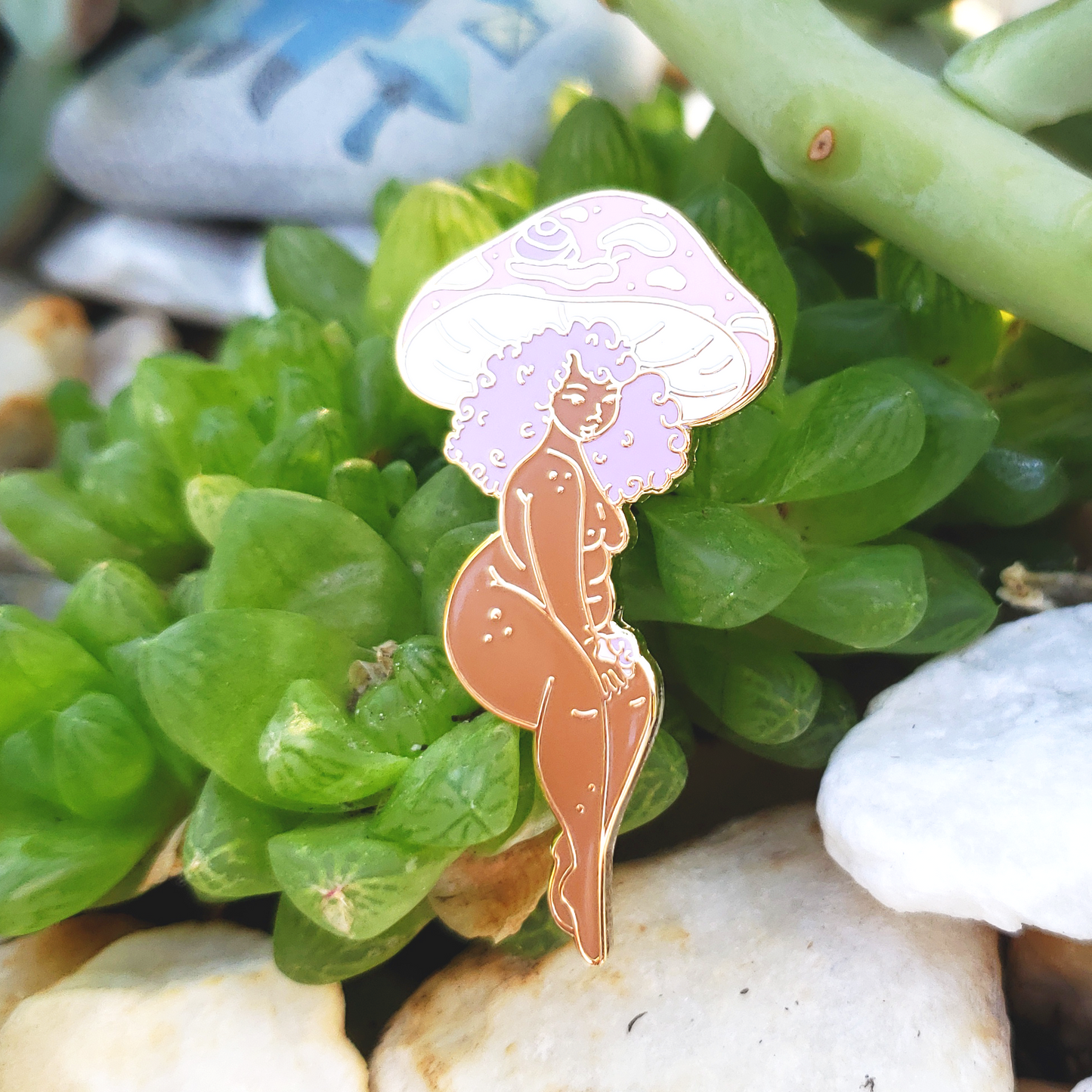 Snail Queen Mushroom Girl - Hard Enamel Pin