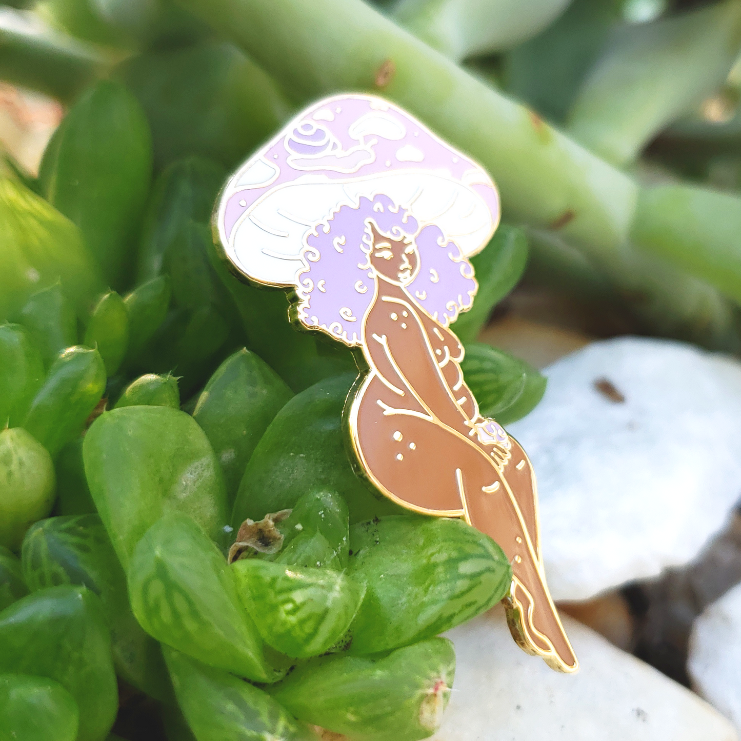 Snail Queen Mushroom Girl - Hard Enamel Pin
