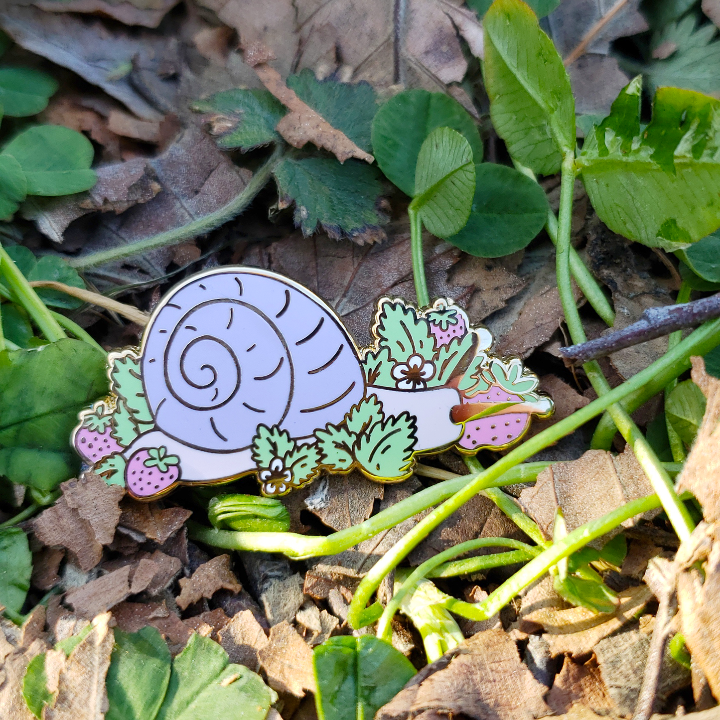 Strawberry Snail- Hard Enamel Pin