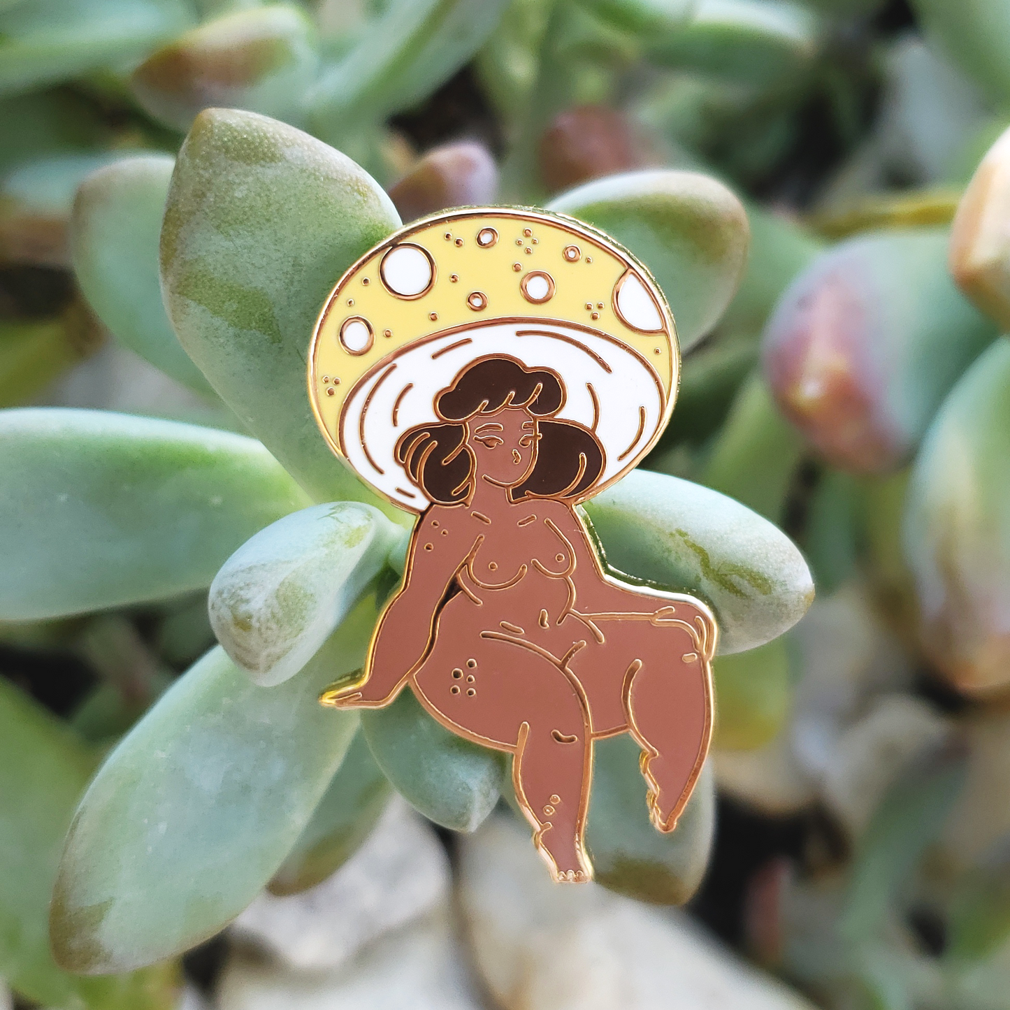 Yellow Mushroom Girl - Hard Enamel Pin