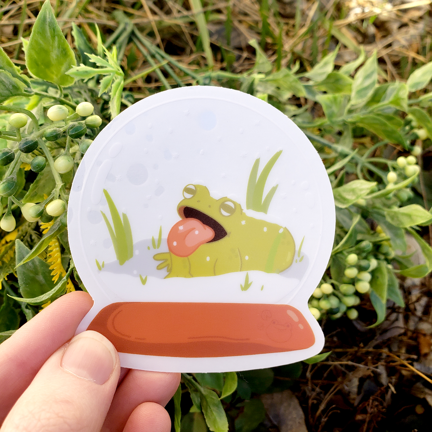 Frog globe - Mushroom Mail Sticker Design!