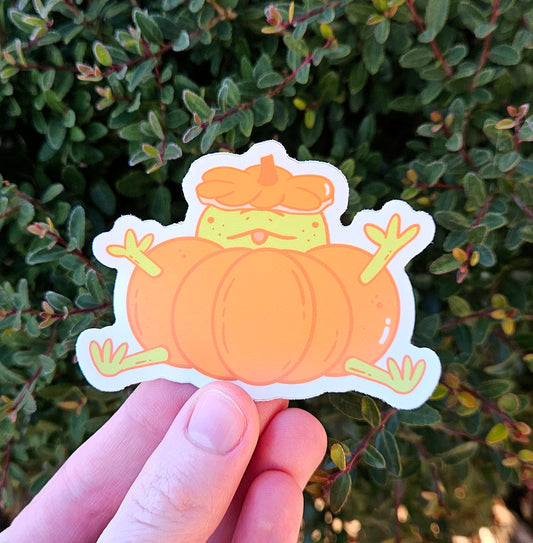 Pumpkin Frog Sticker