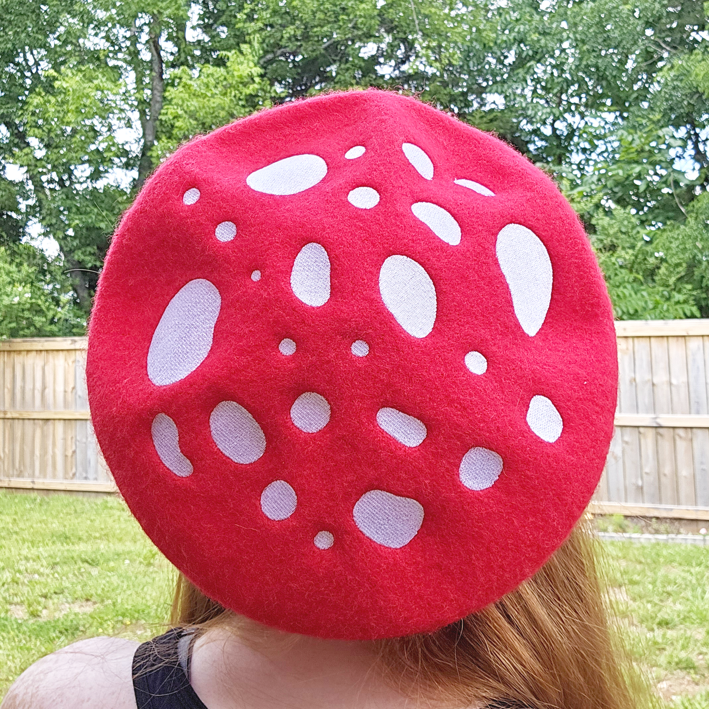 Mushroom Cap Embroidered Beret