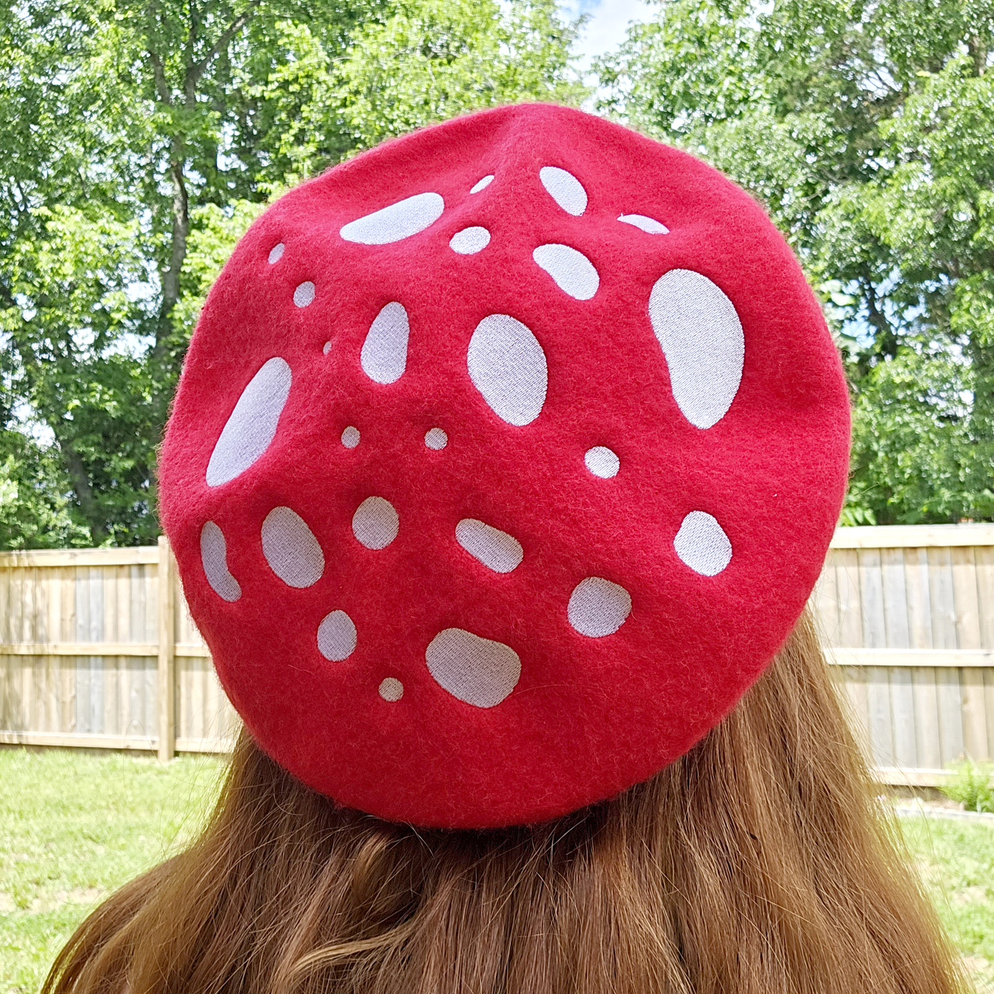 Mushroom Cap Embroidered Beret