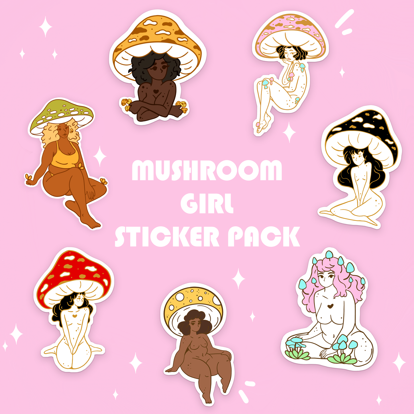 Mushroom Girl Sticker Pack!