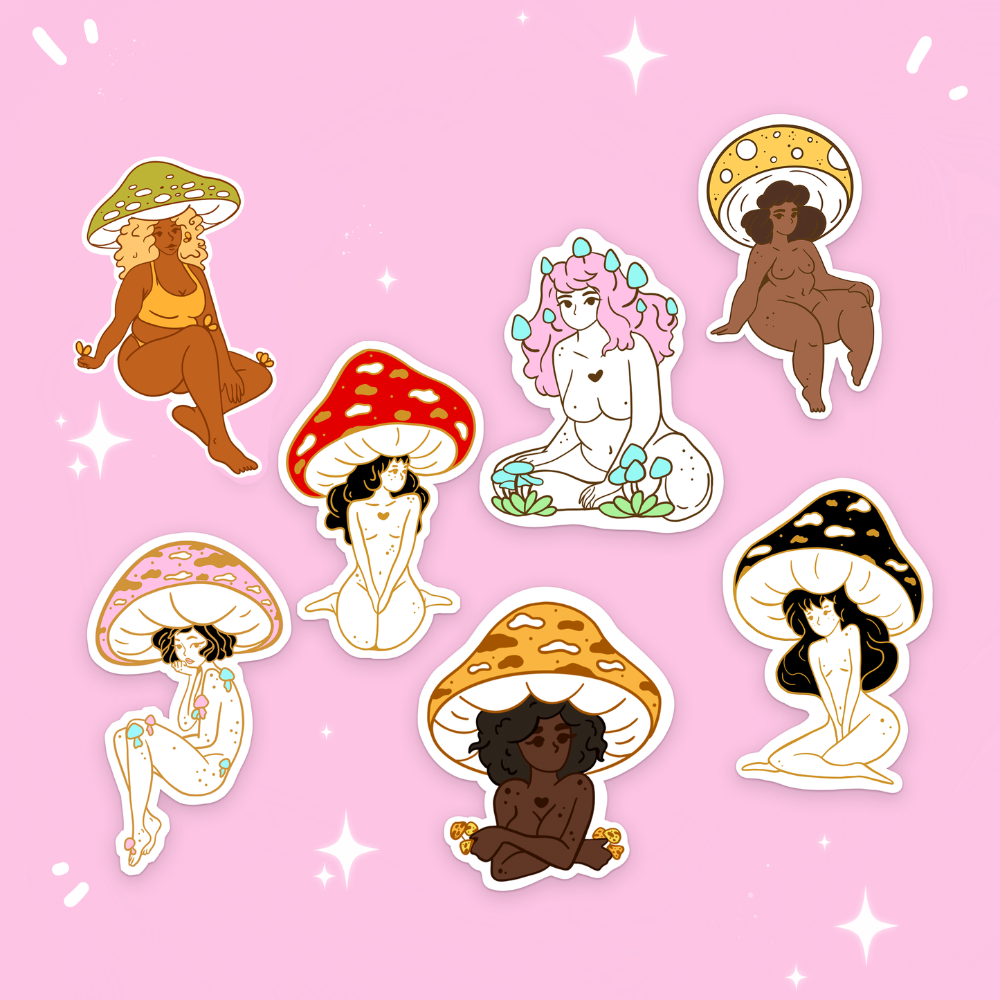 Mushroom Girl SINGLE Stickers!