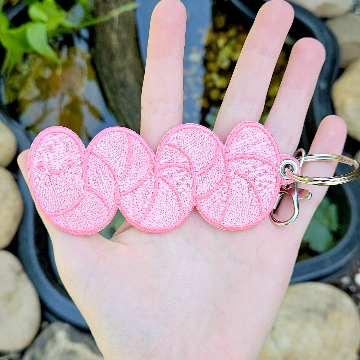 Big ol Worm Double Sided Embroidered Keychain