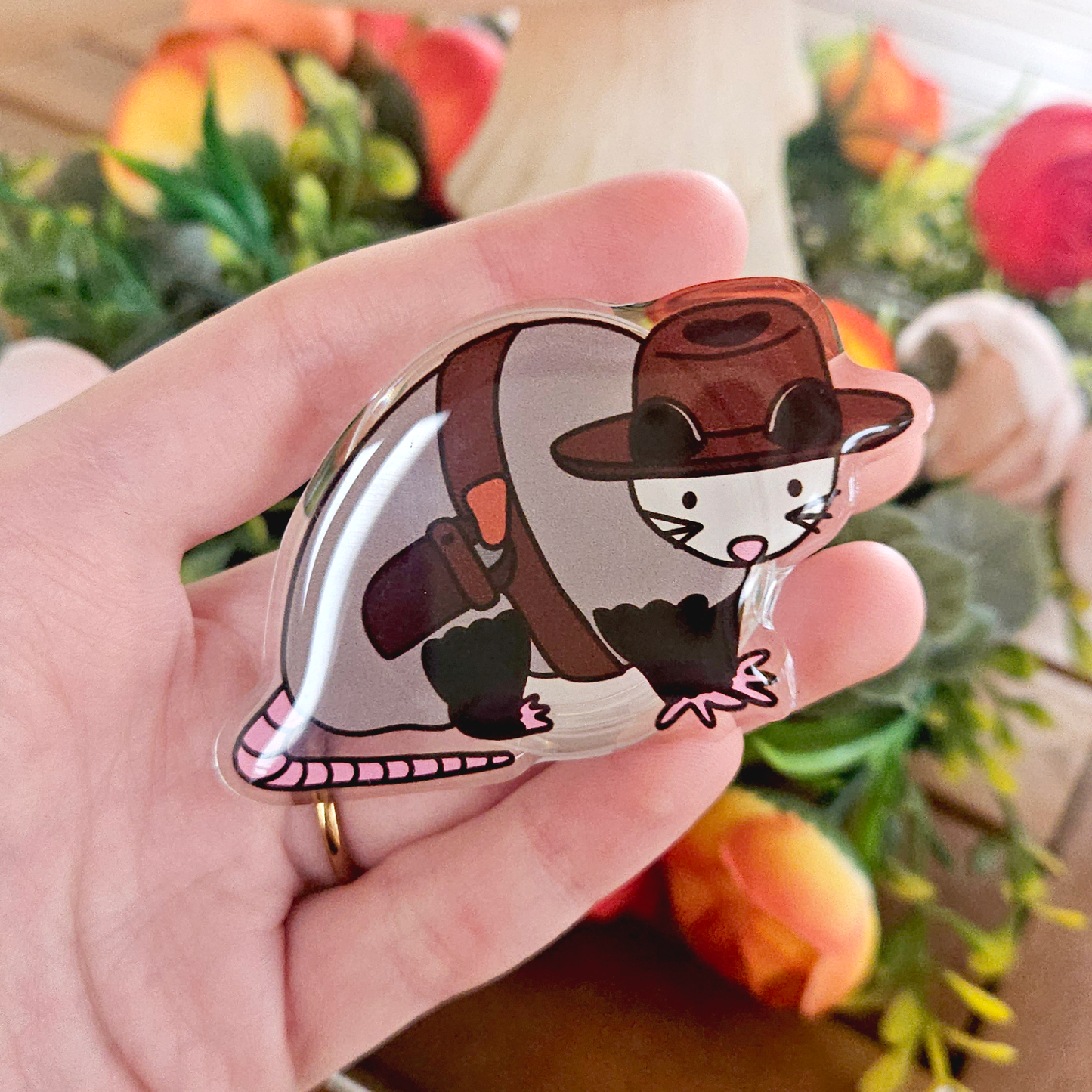 Cowboy Opossum Phone Grip
