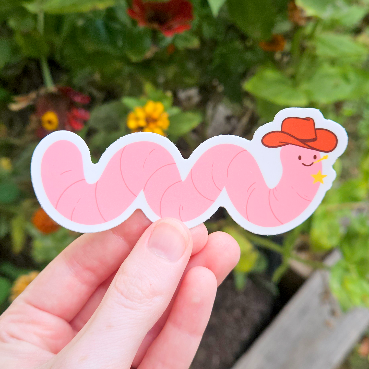 Cowboy Worm sticker