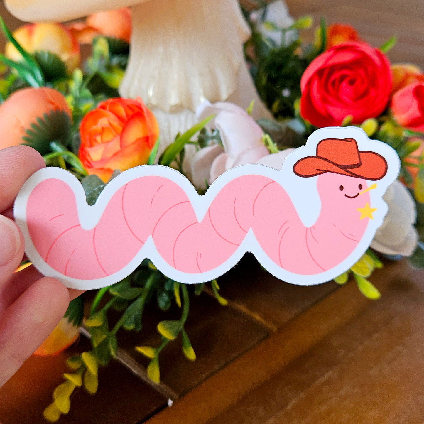 Cowboy Worm sticker