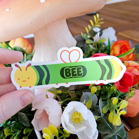 Crayon Bee - Mushroom Mail Sticker Design!