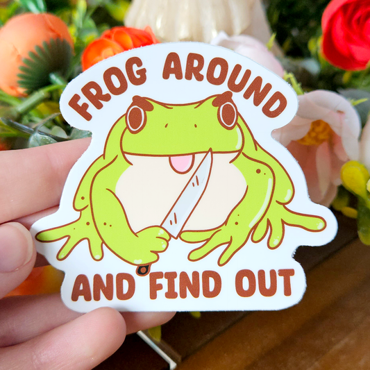 Frog around and find out - Mushroom Mail Sticker Design!