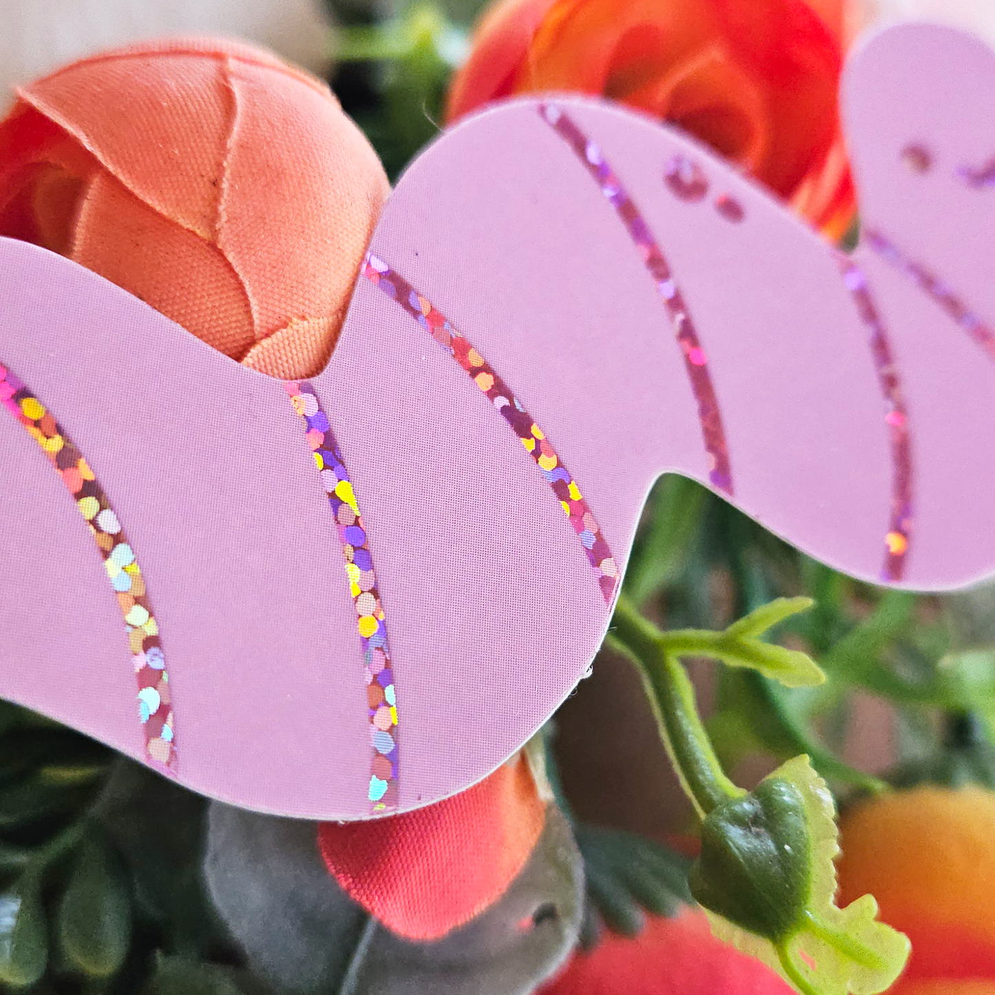 Glitter Worm Sticker