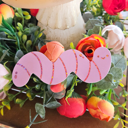 Glitter Worm Sticker