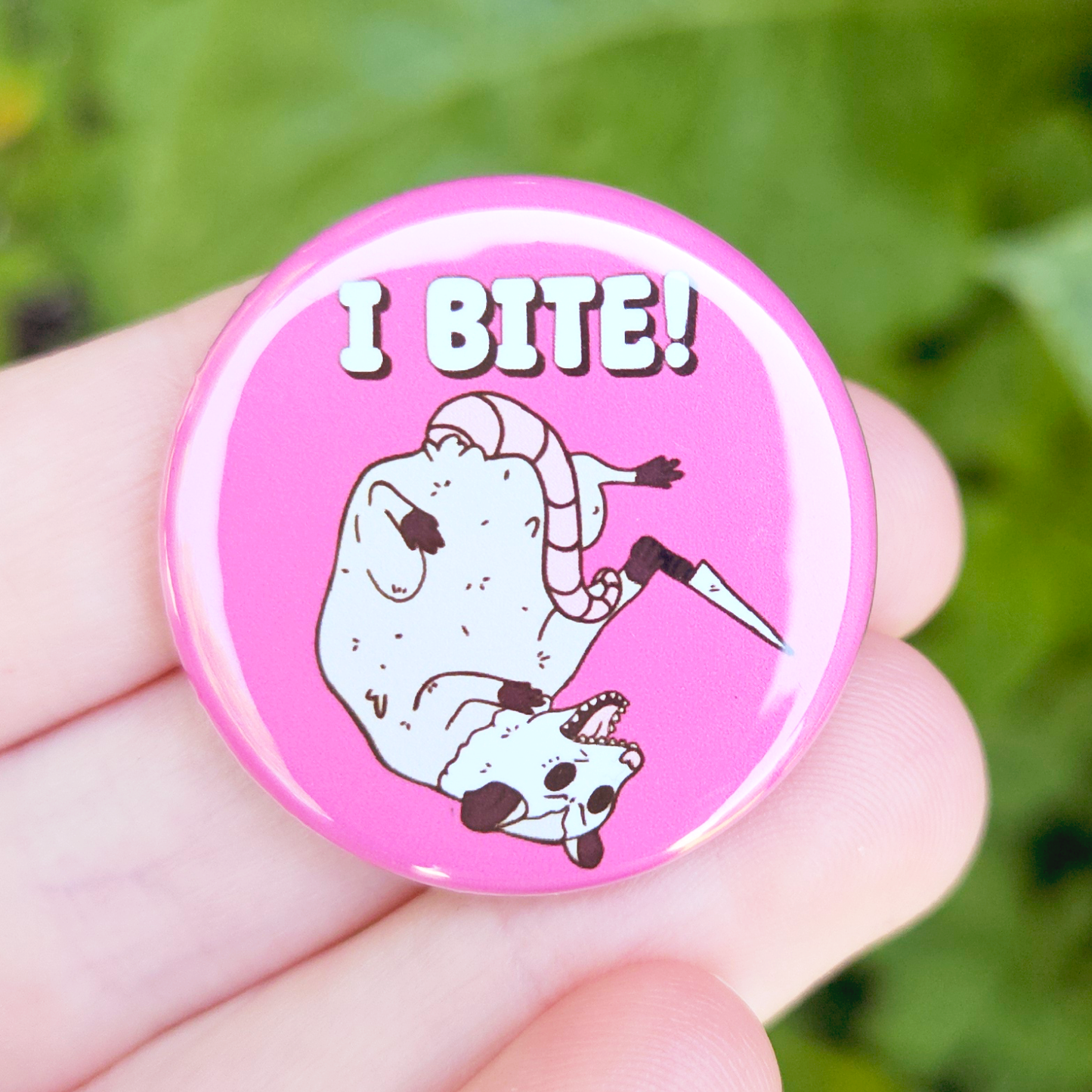 I Bite! Opossum 1.25" Button