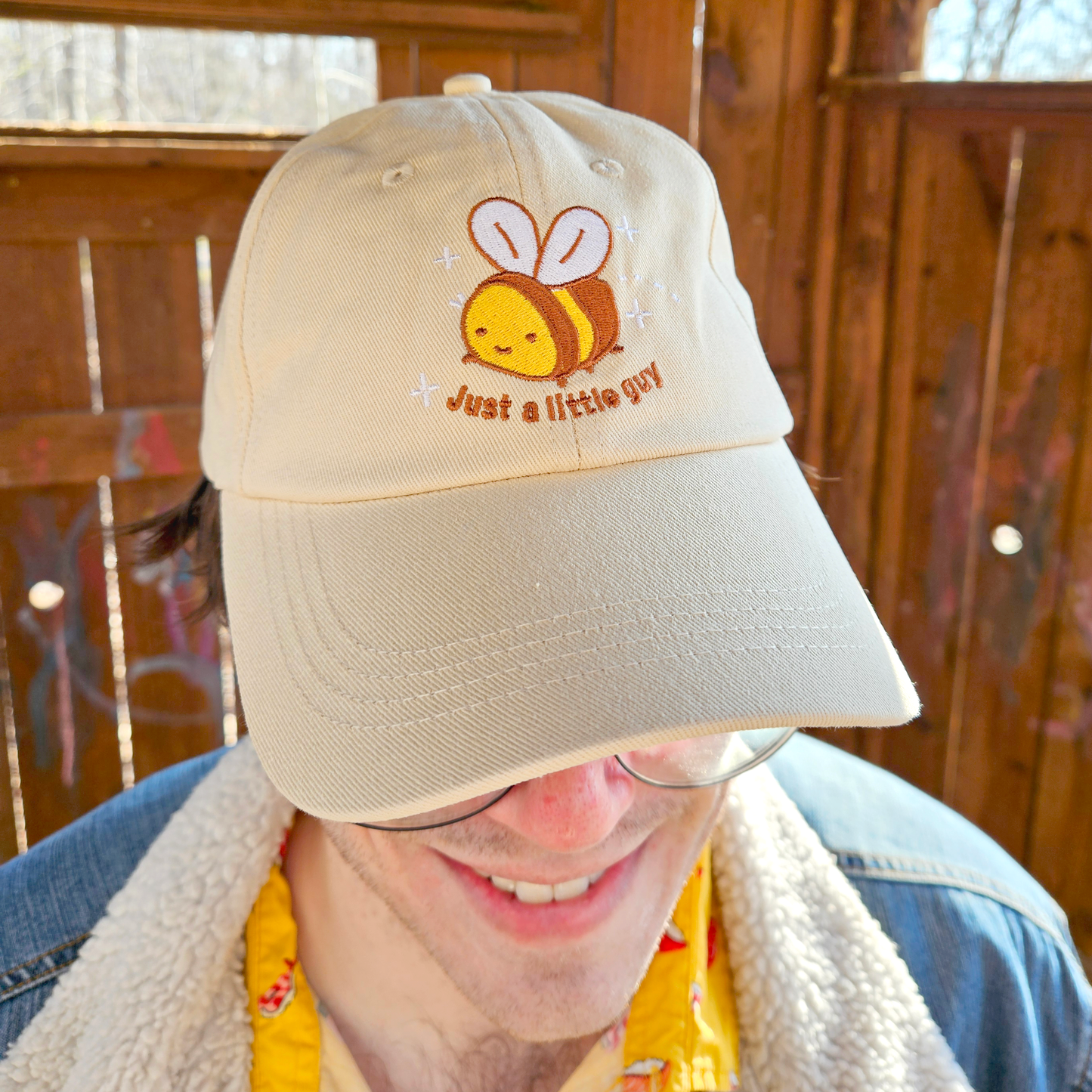 Just a Little Guy Bee - Embroidered Dad Hat