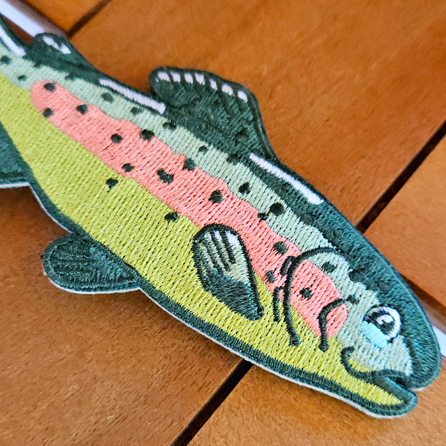 Rainbow Trout Double Sided Embroidered Keychain