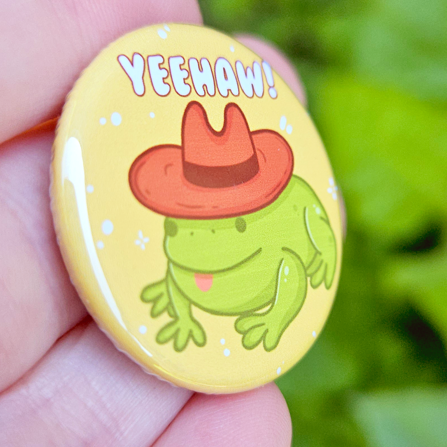 Yeehaw Cowboy Frog 1.25" Button