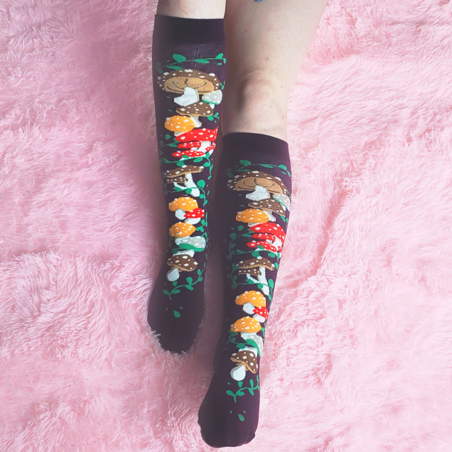 Knee High Mushroom Garden Socks