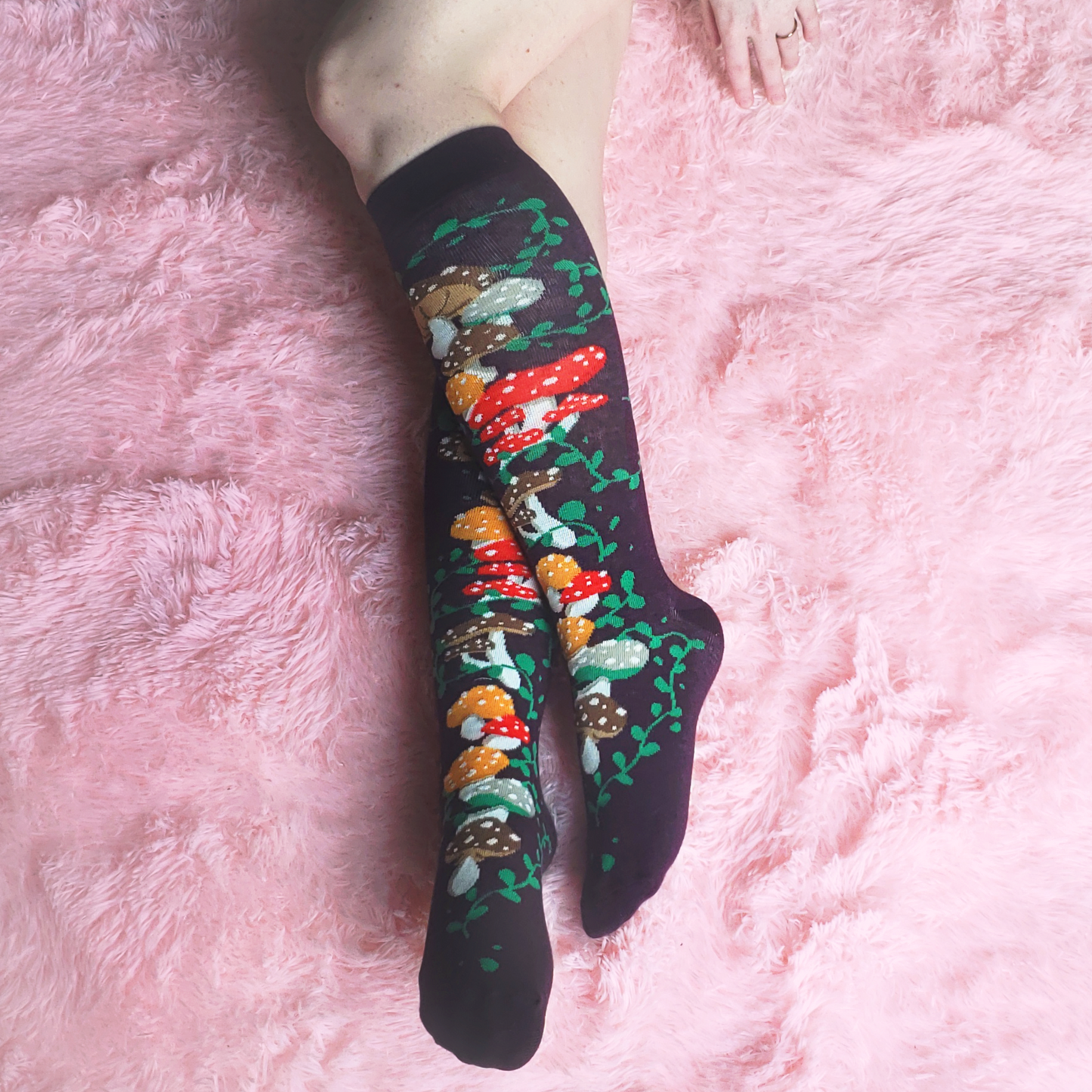 Knee High Mushroom Garden Socks