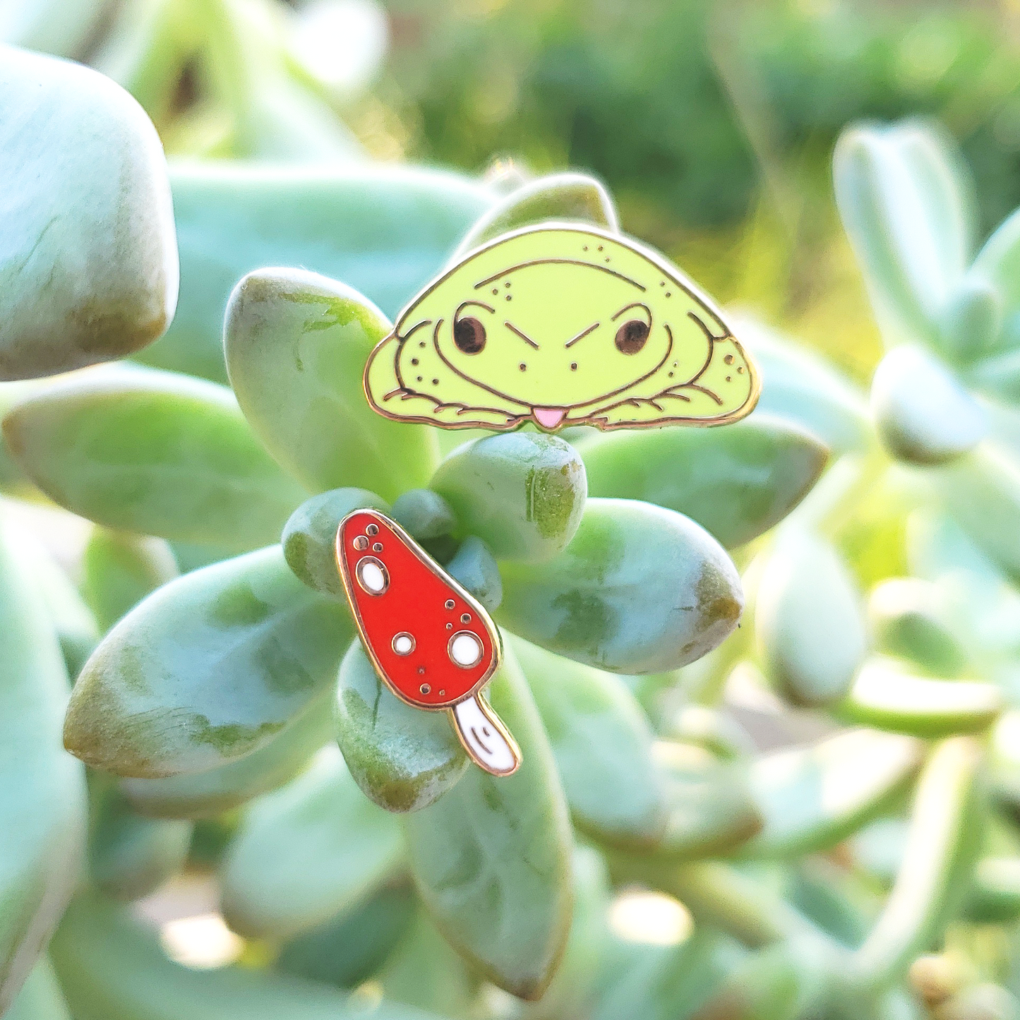 Froggie and Mushroom Mini Pin Set - Hard Enamel Pin Set