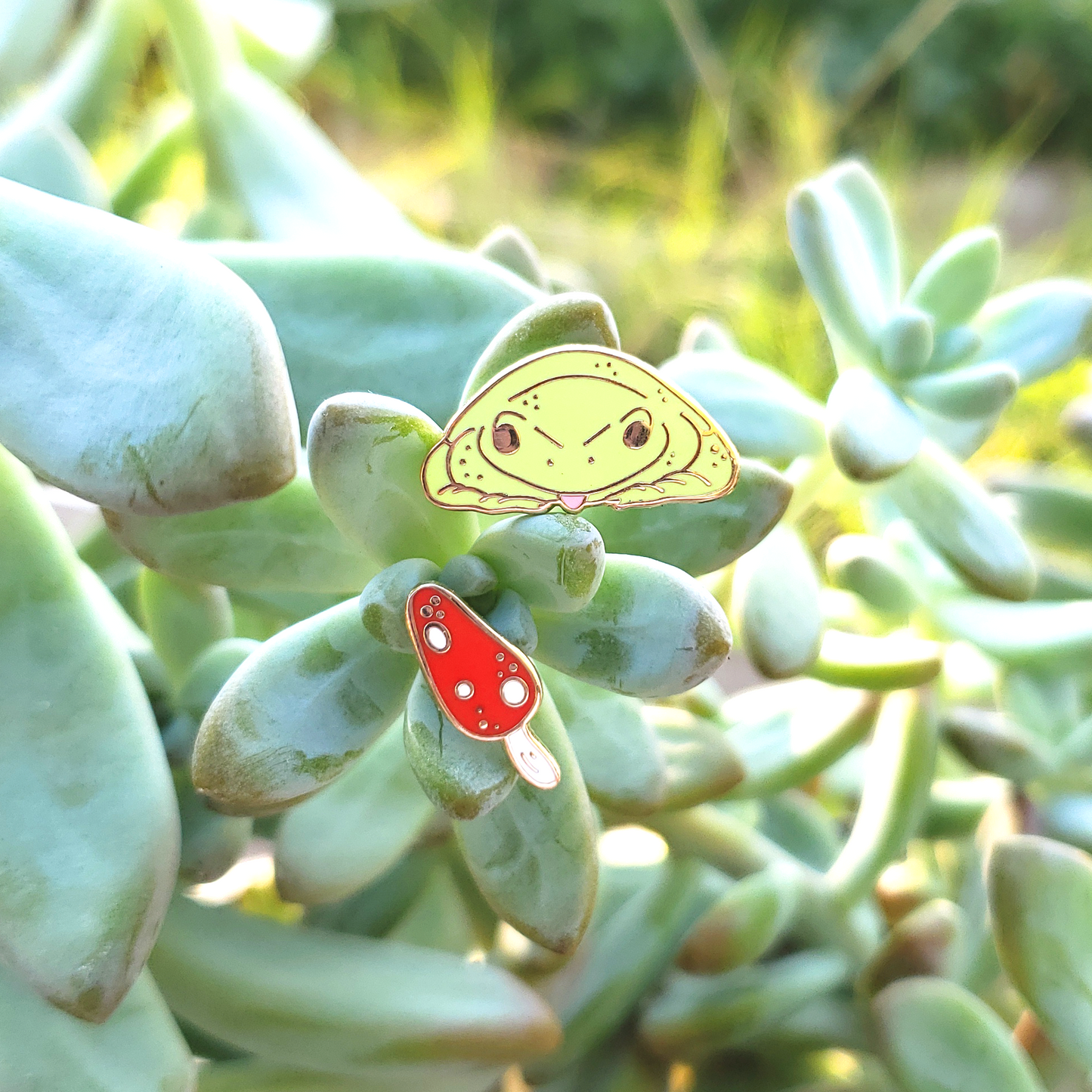 Froggie and Mushroom Mini Pin Set - Hard Enamel Pin Set