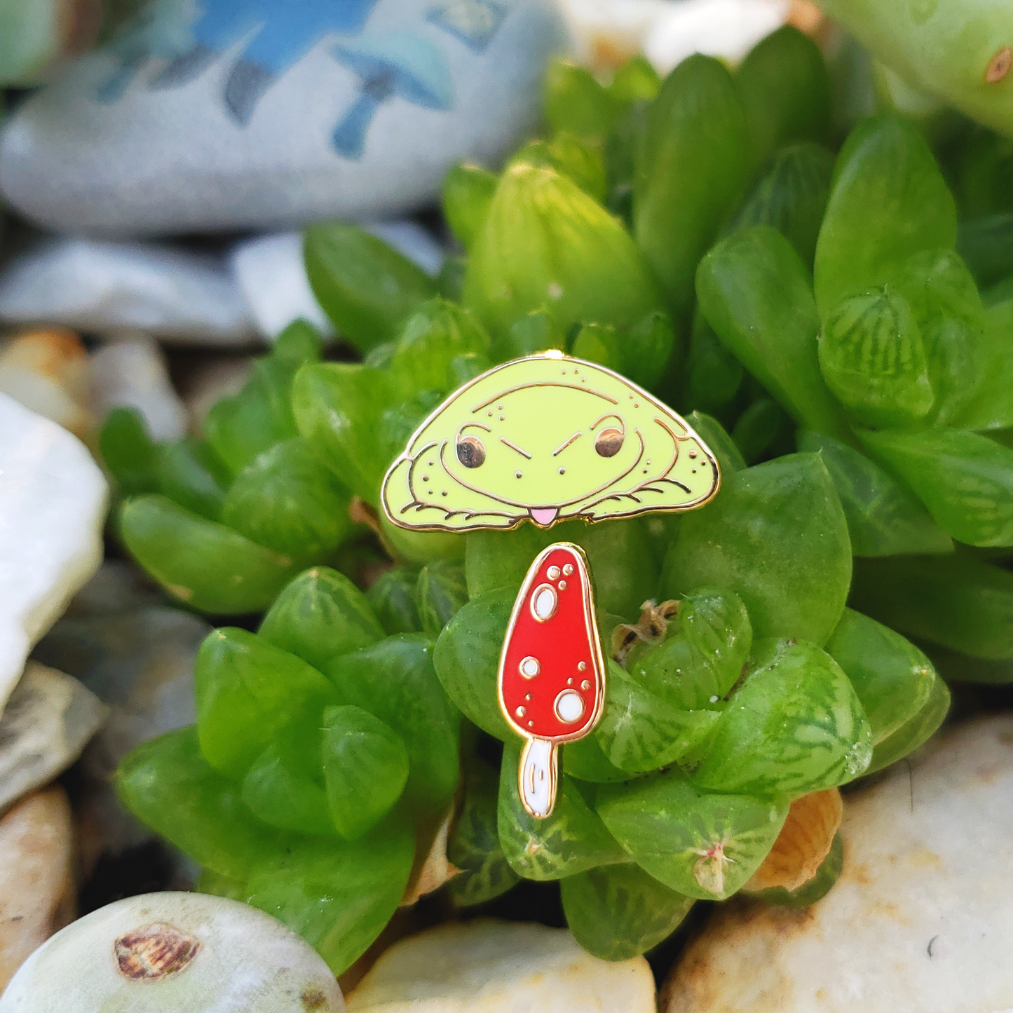 Froggie and Mushroom Mini Pin Set - Hard Enamel Pin Set