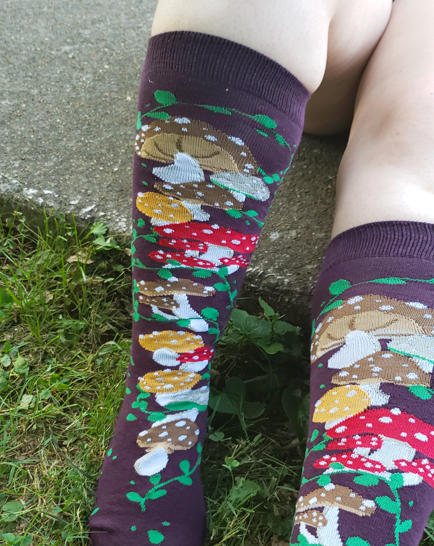 Knee High Mushroom Garden Socks