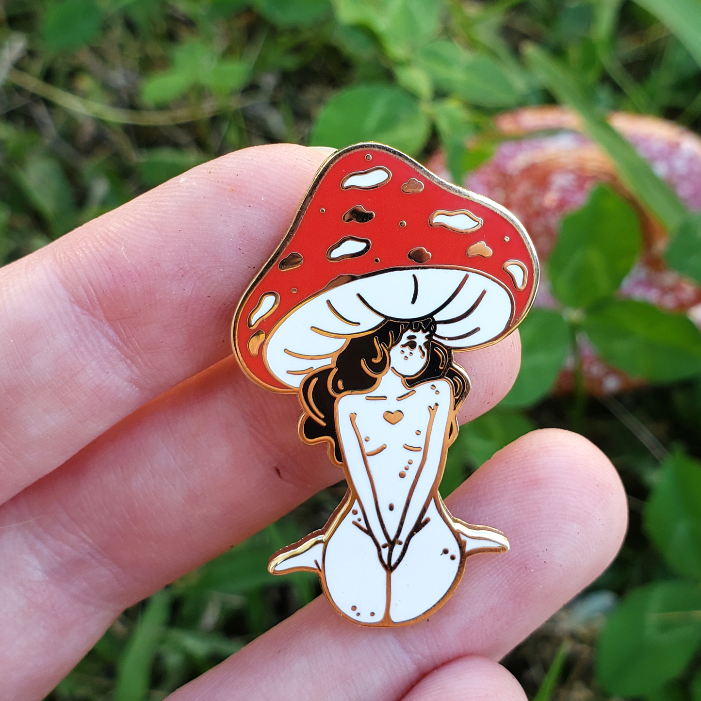 Red Mushroom Girl - Hard Enamel Pin
