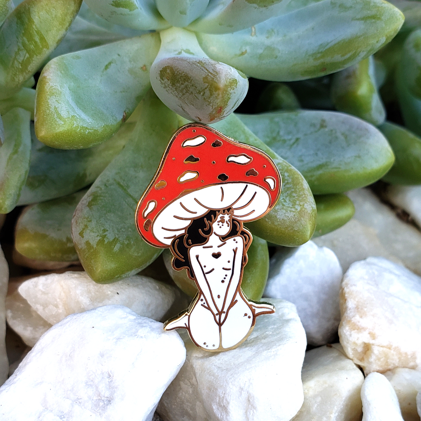 Red Mushroom Girl - Hard Enamel Pin