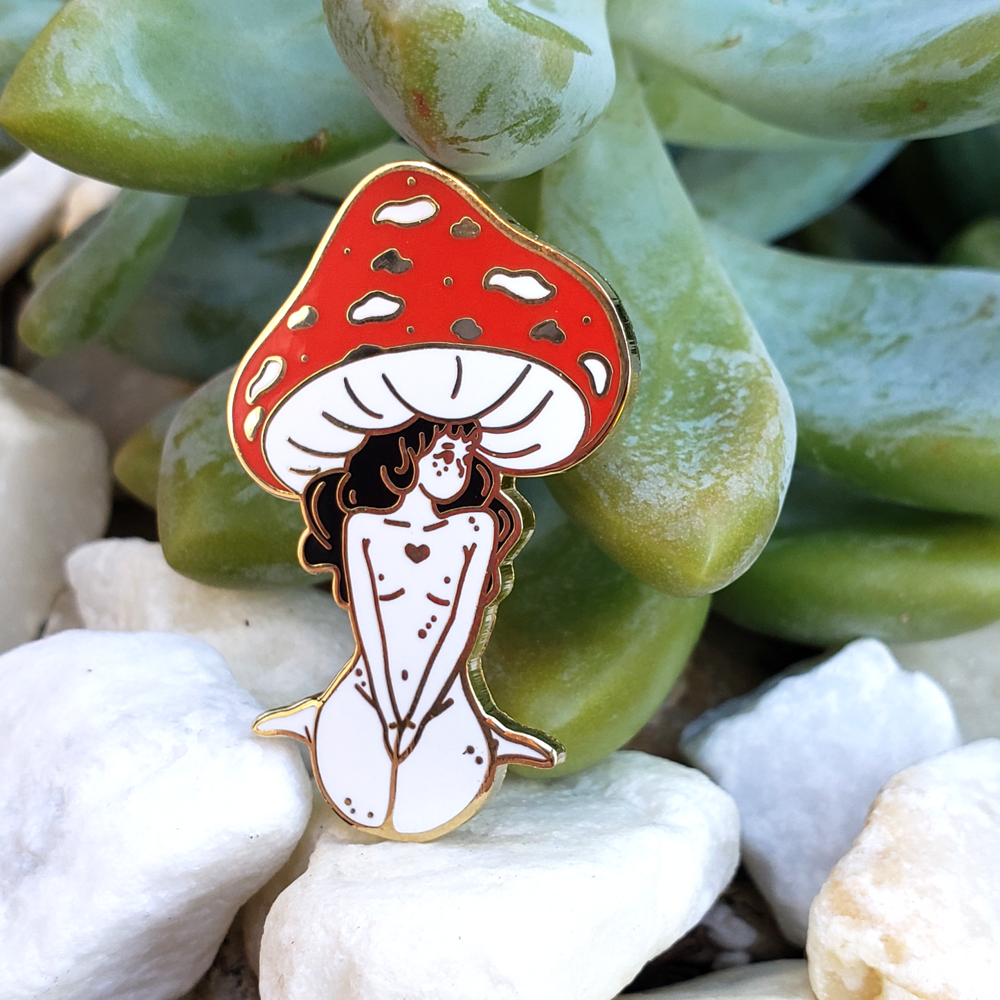 Red Mushroom Girl - Hard Enamel Pin