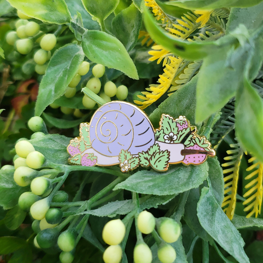 Strawberry Snail- Hard Enamel Pin