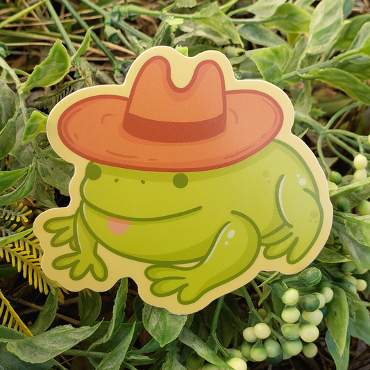 Cowboy Frog Sticker