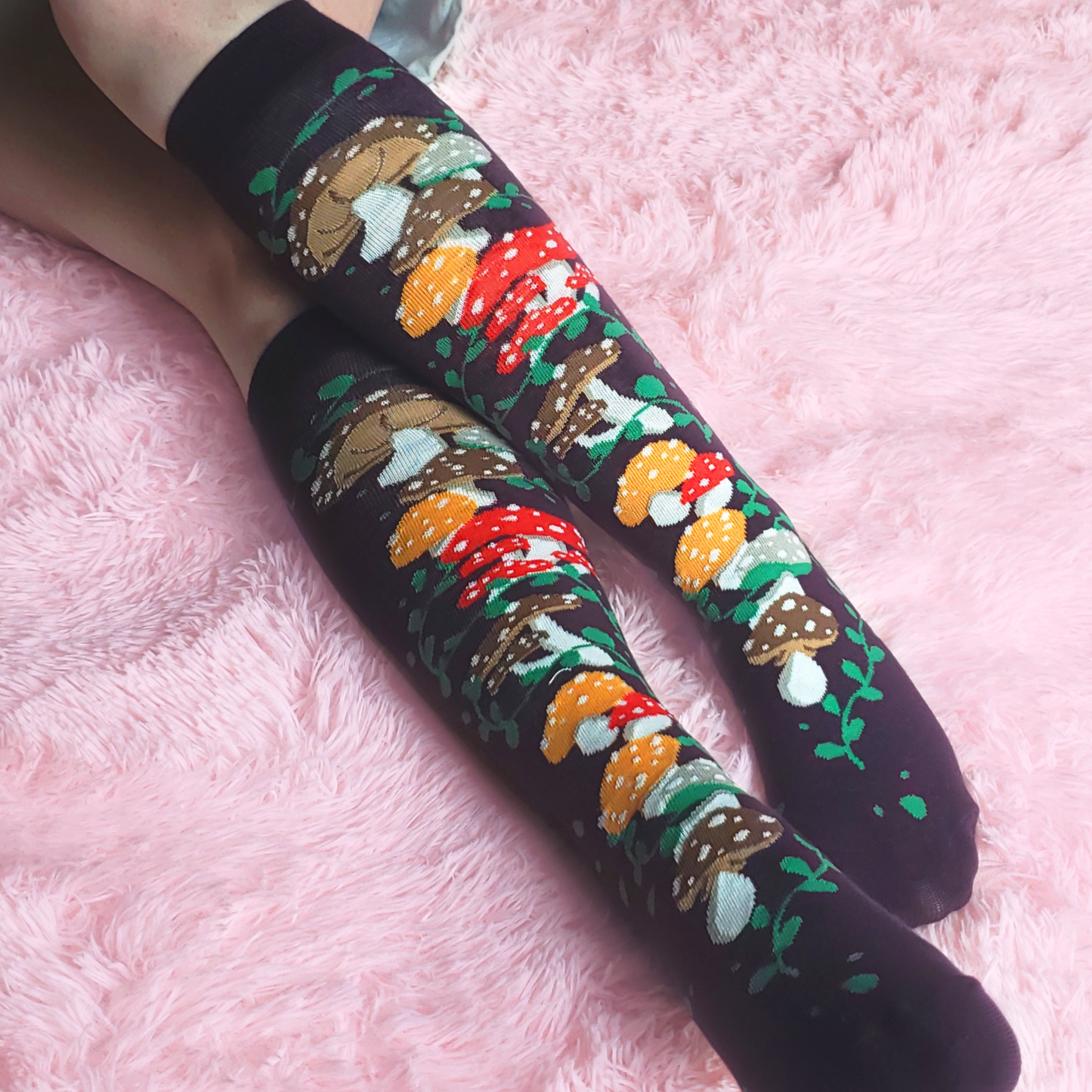 Knee High Mushroom Garden Socks