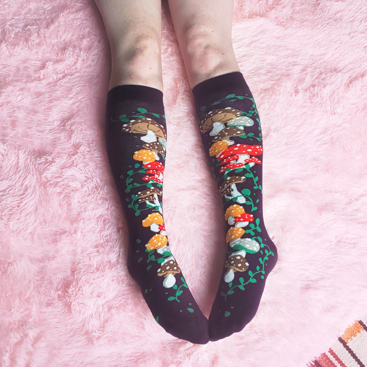 Knee High Mushroom Garden Socks