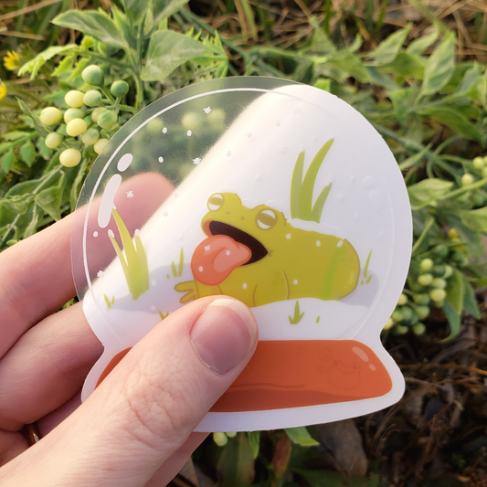 Frog globe Sticker