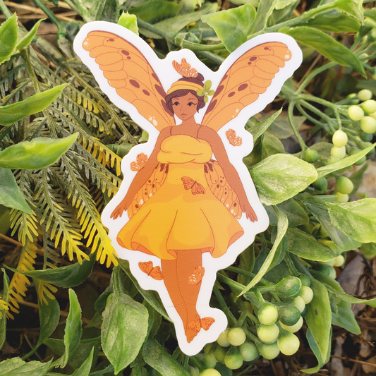 Gulf Fritillary Fairy Sticker